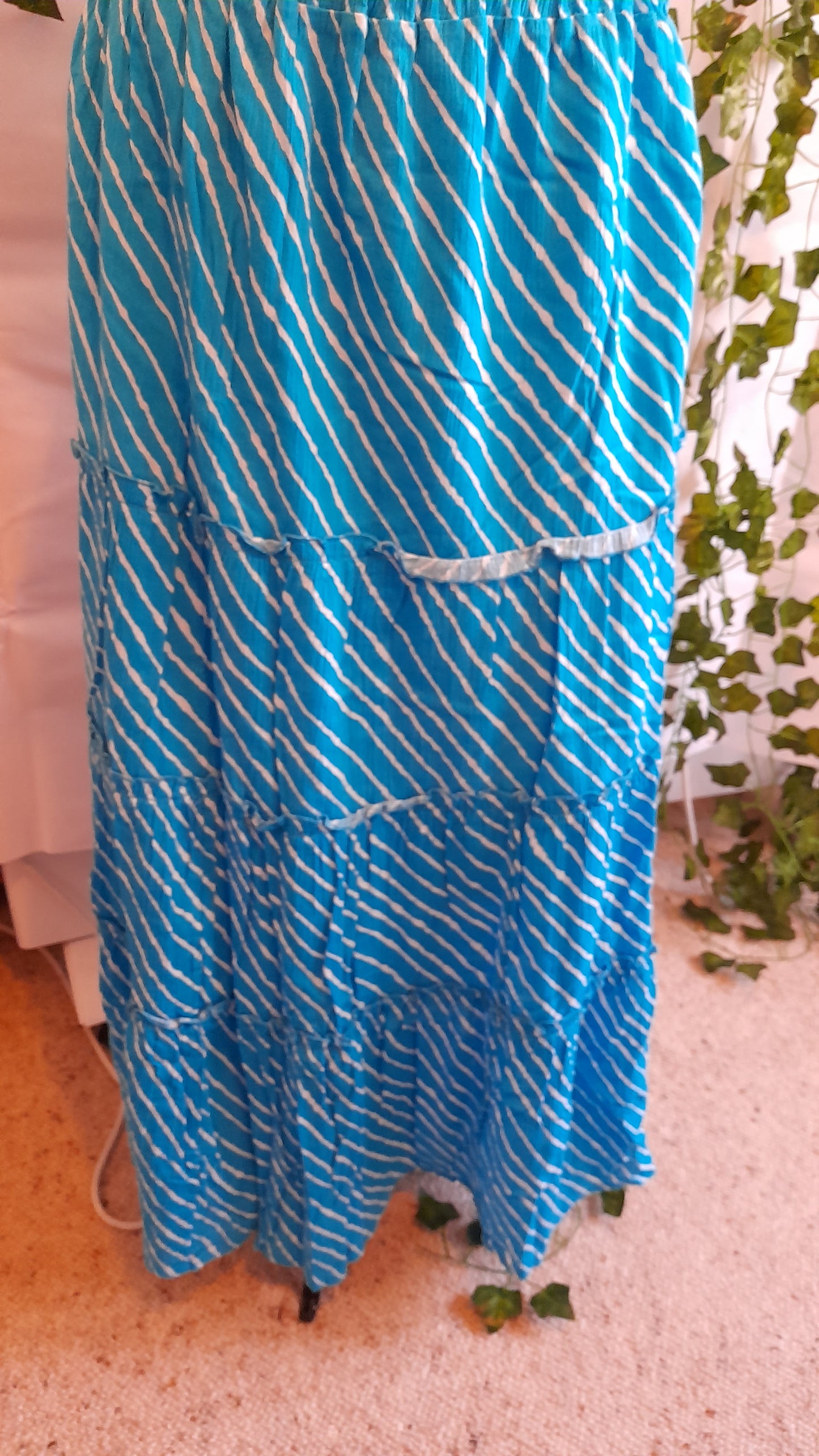 Skirt - Noni B Aqua Striped Boho Size S/10
