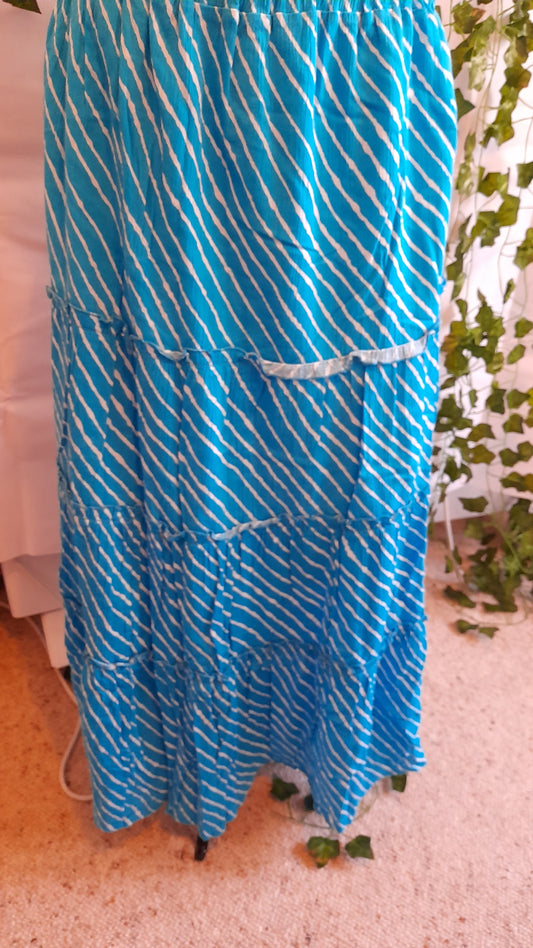 Skirt - Noni B Aqua Striped Boho Size S/10