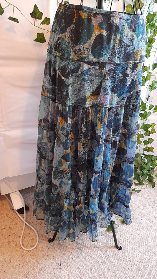 Skirt - Noni B Blue Spot Boho Size S/10