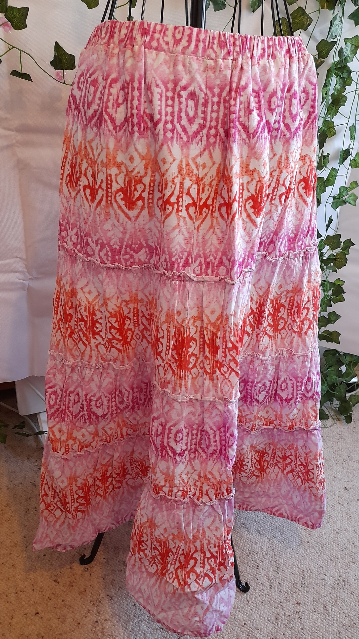 Skirt - Noni B Orange Pink & White Boho Size S/10