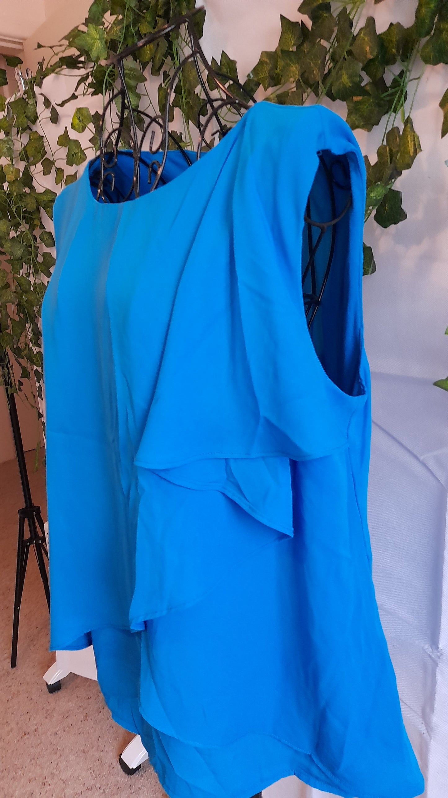 Top - Forecast blue waterfall sleeveless top. Size 14.