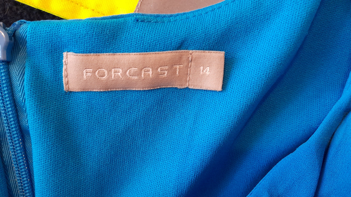 Top - Forecast blue waterfall sleeveless top. Size 14.