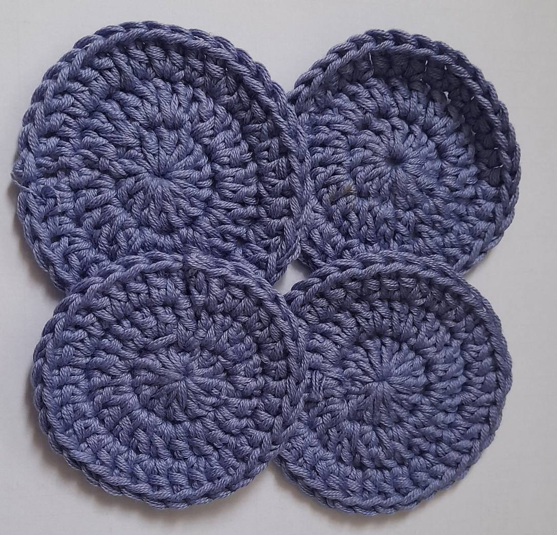 Organic Cotton Face Scrubbies (Make Up Wipes) - 4 Pack