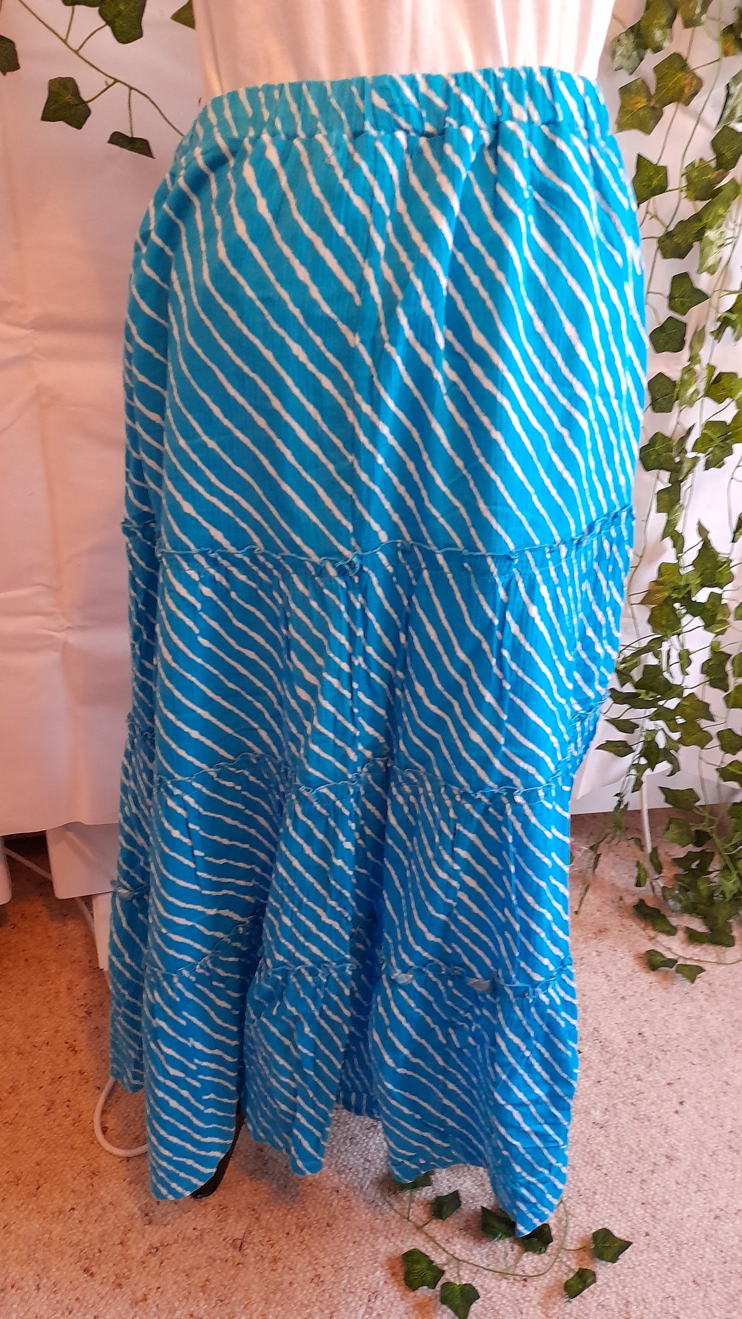Skirt - Noni B Aqua Striped Boho Size S/10