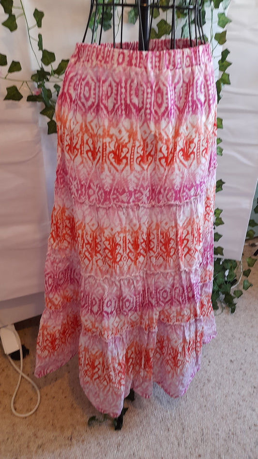 Skirt - Noni B Orange Pink & White Boho Size S/10
