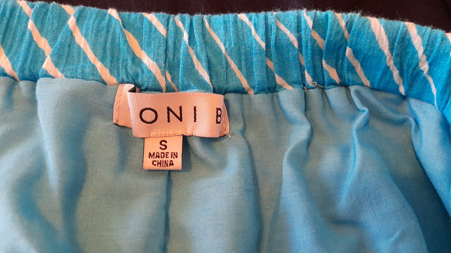 Skirt - Noni B Aqua Striped Boho Size S/10