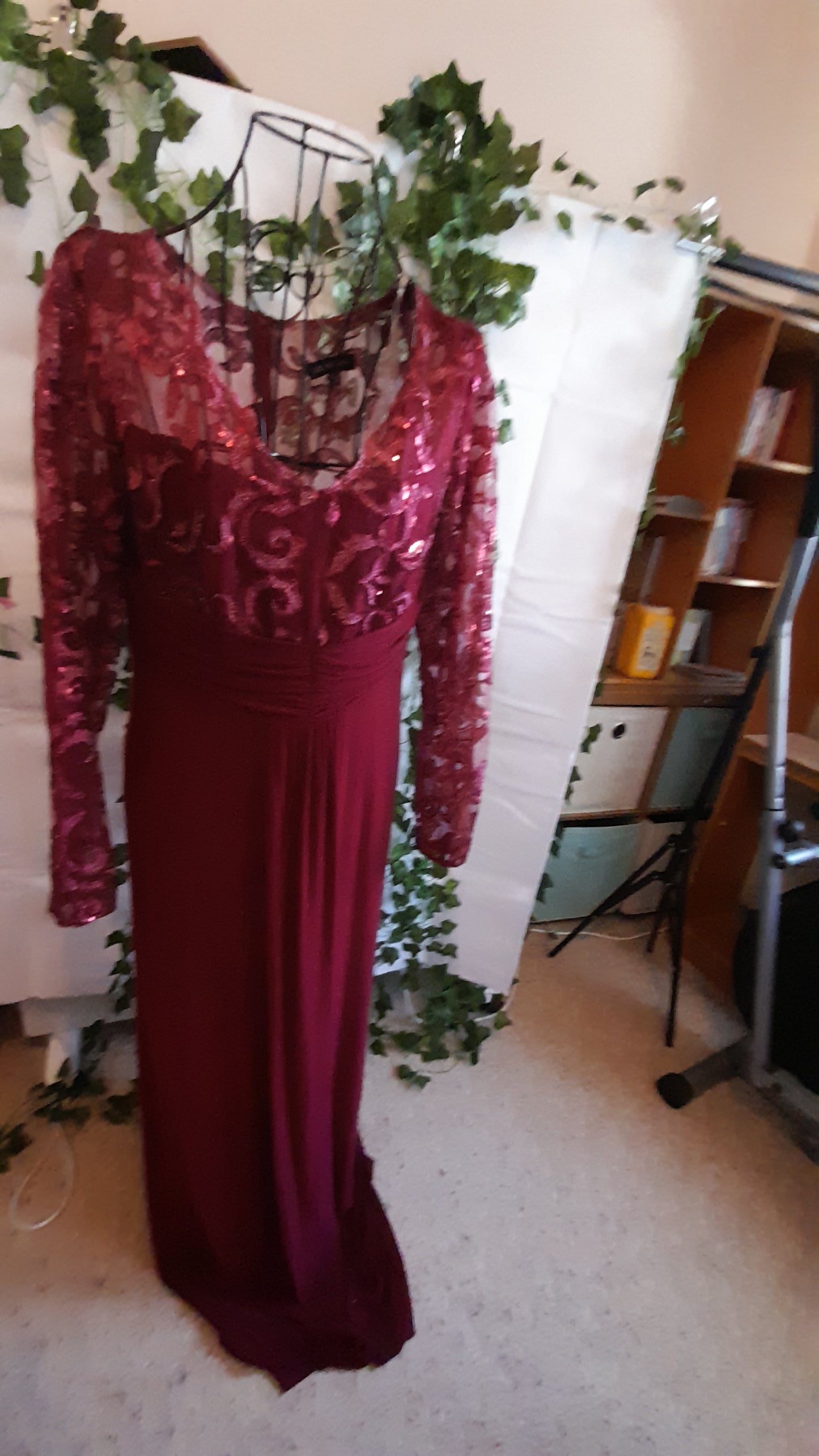 Gown - Liz Jordan Burgundy Ball Gown Size 14
