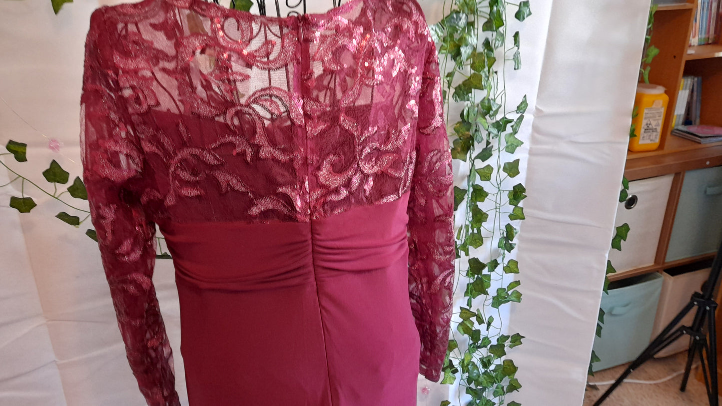 Gown - Liz Jordan Burgundy Ball Gown Size 14