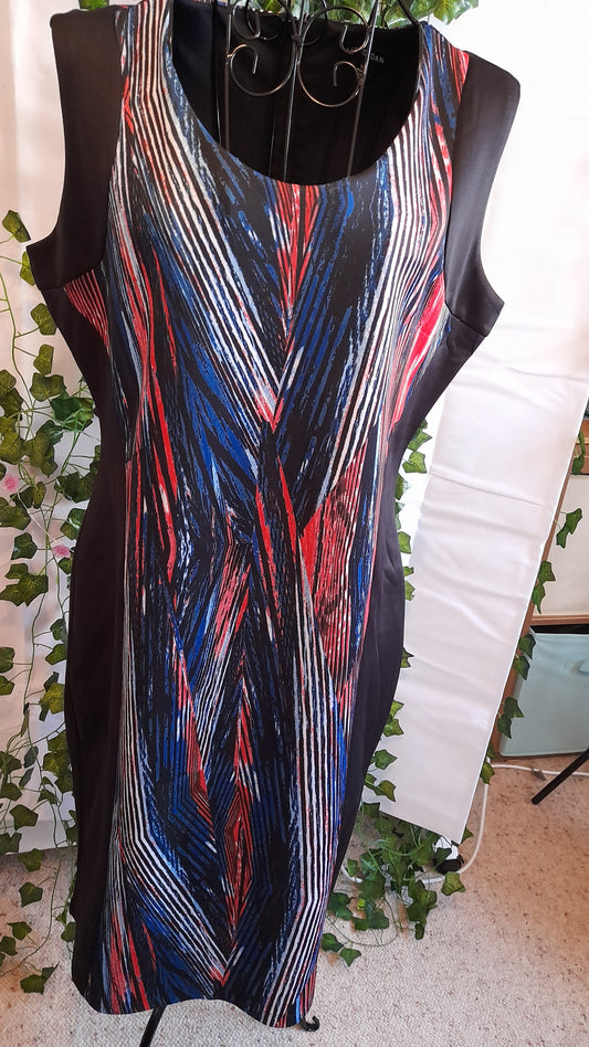 Dress - Liz Jordan Black & Pin Striped Size 14