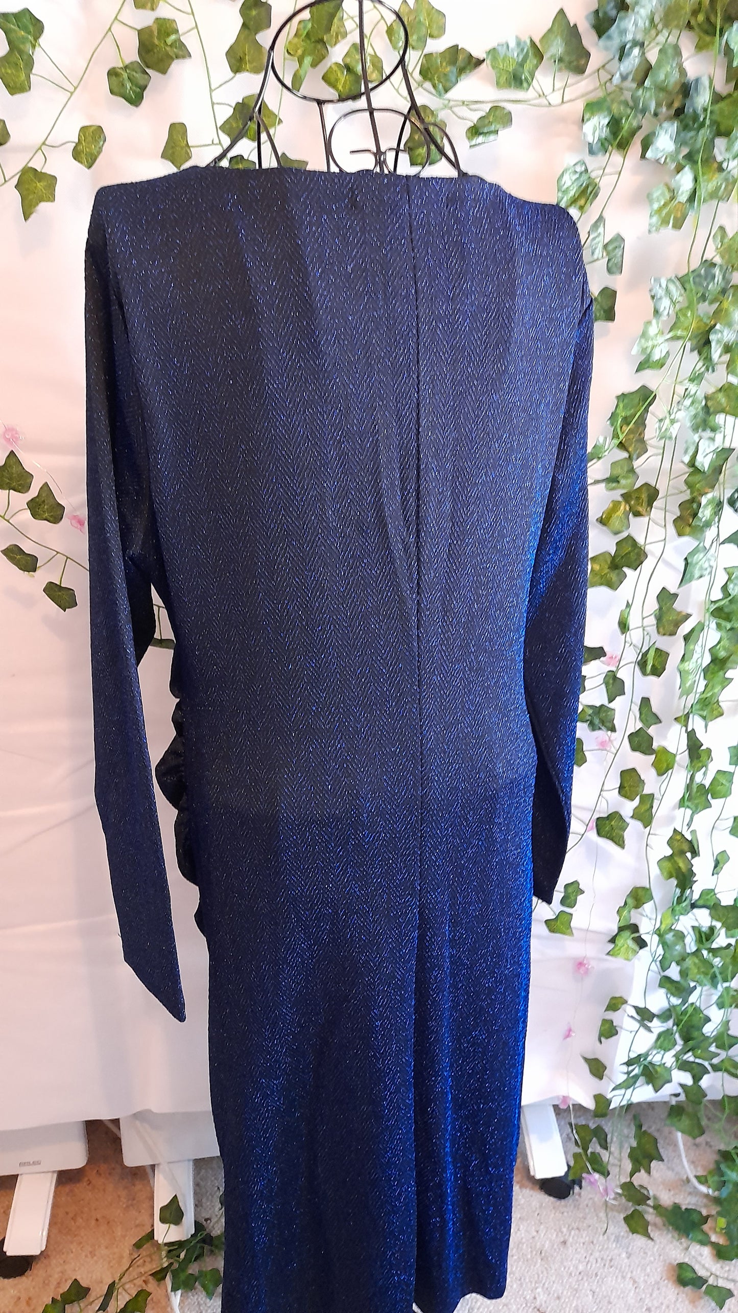 Dress - Liz Jordan Black & Blue Sparkle Evening Size 14