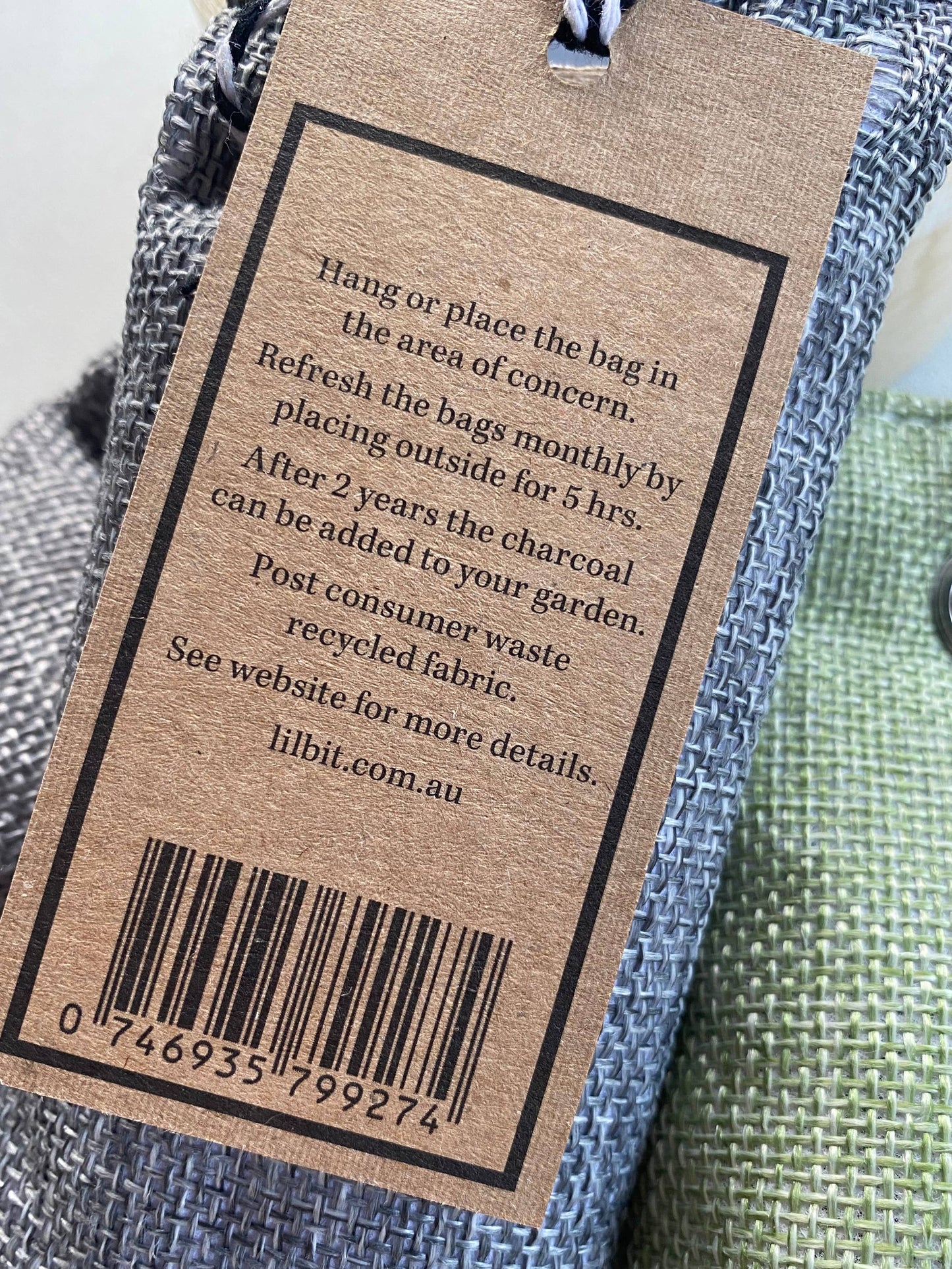 Lil'Bit Better Activated Bamboo Charcoal Deodorizer Bags, Mildew Control: Gray