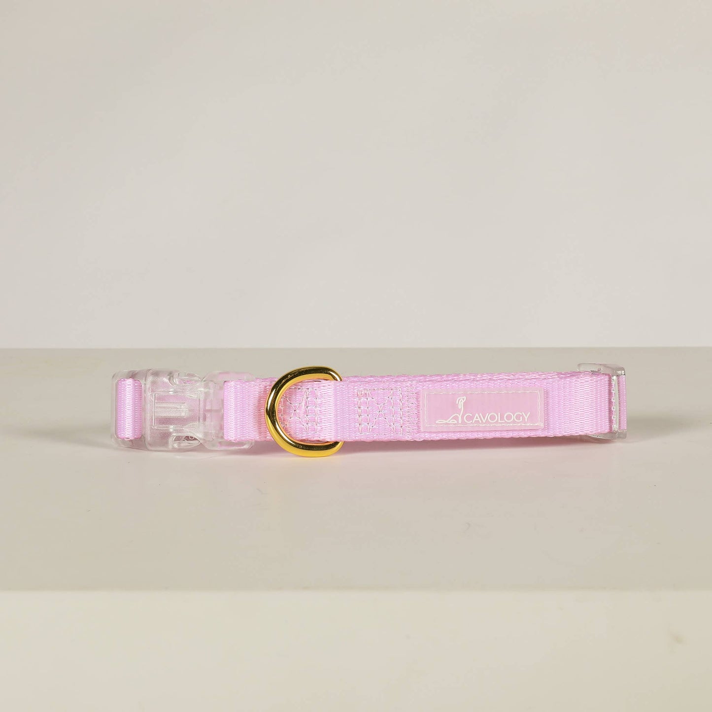 CAVOLOGY DOG COLLAR EVERYDAY LIGHTWEIGHT VINYL MINIMAL: Gold / M