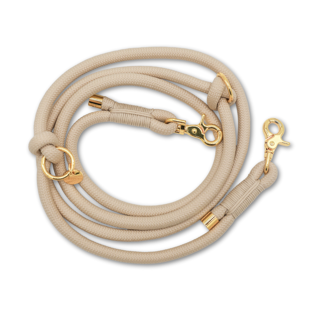 CAVOLOGY Hands Free Braided Rope Leash - Vanilla Cream: Default Title