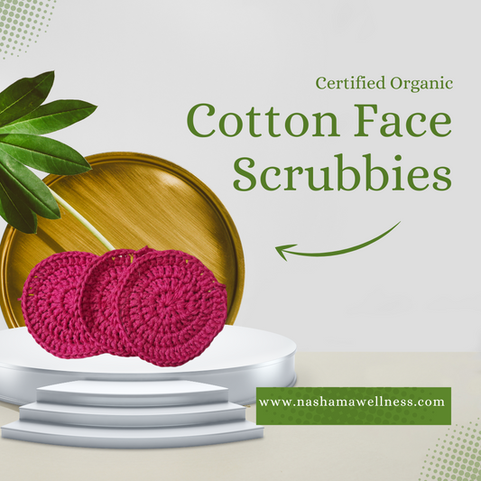 Organic Cotton Face Scrubbies (Make Up Wipes) - 3 Pack