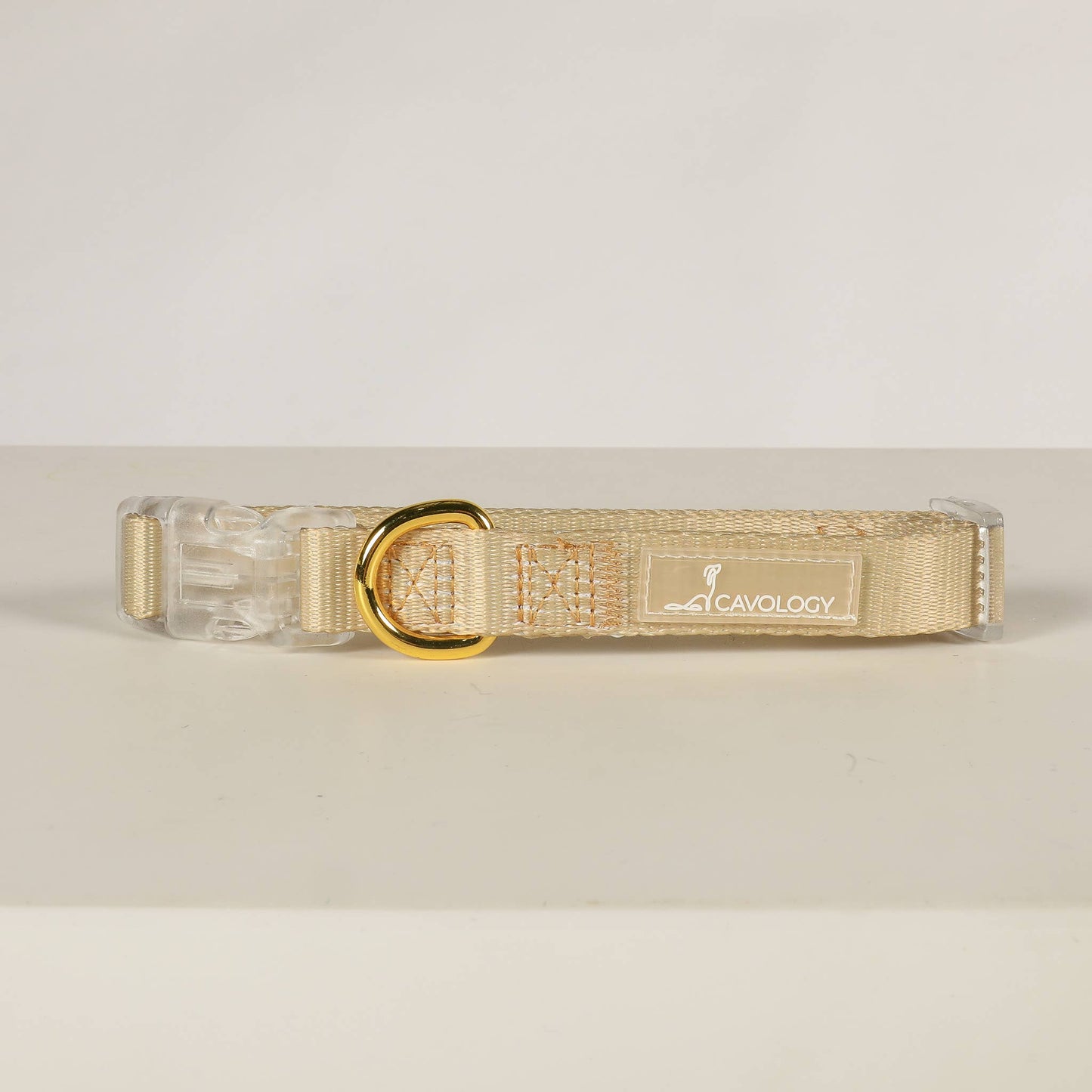 CAVOLOGY DOG COLLAR EVERYDAY LIGHTWEIGHT VINYL MINIMAL: Gold / M